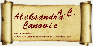 Aleksandra Čanović vizit kartica